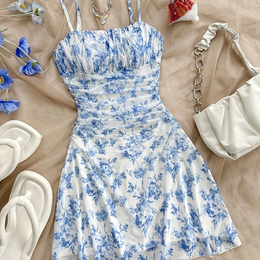 Elegant Floral Halter Dress for Every Season