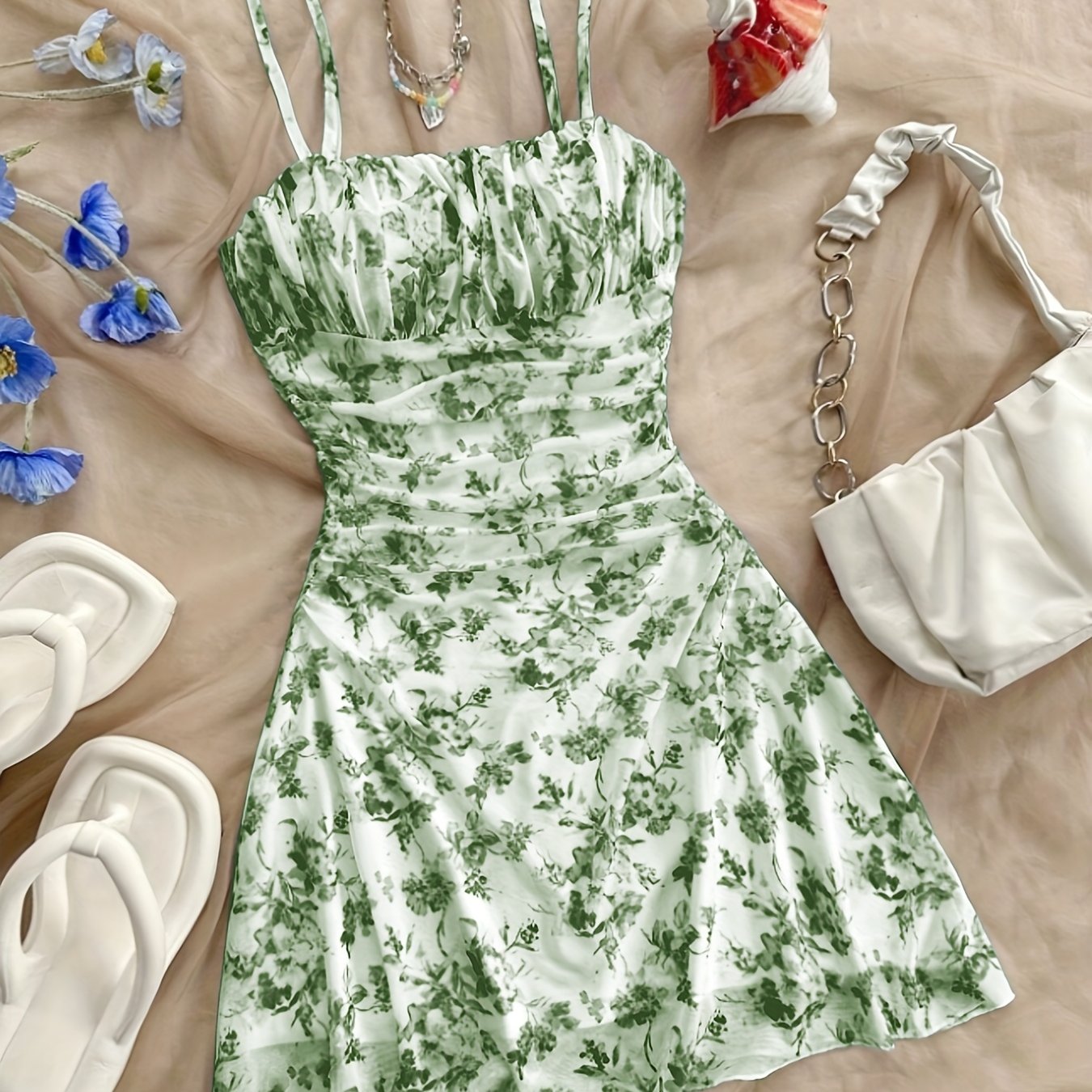 Elegant Floral Halter Dress for Every Season