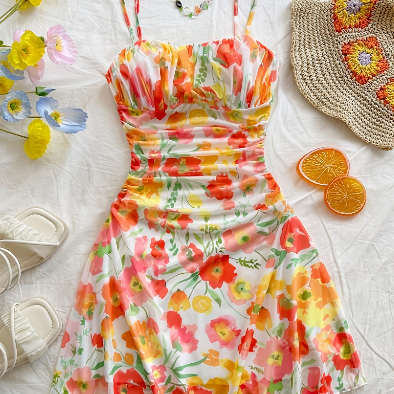 Elegant Floral Halter Dress for Every Season