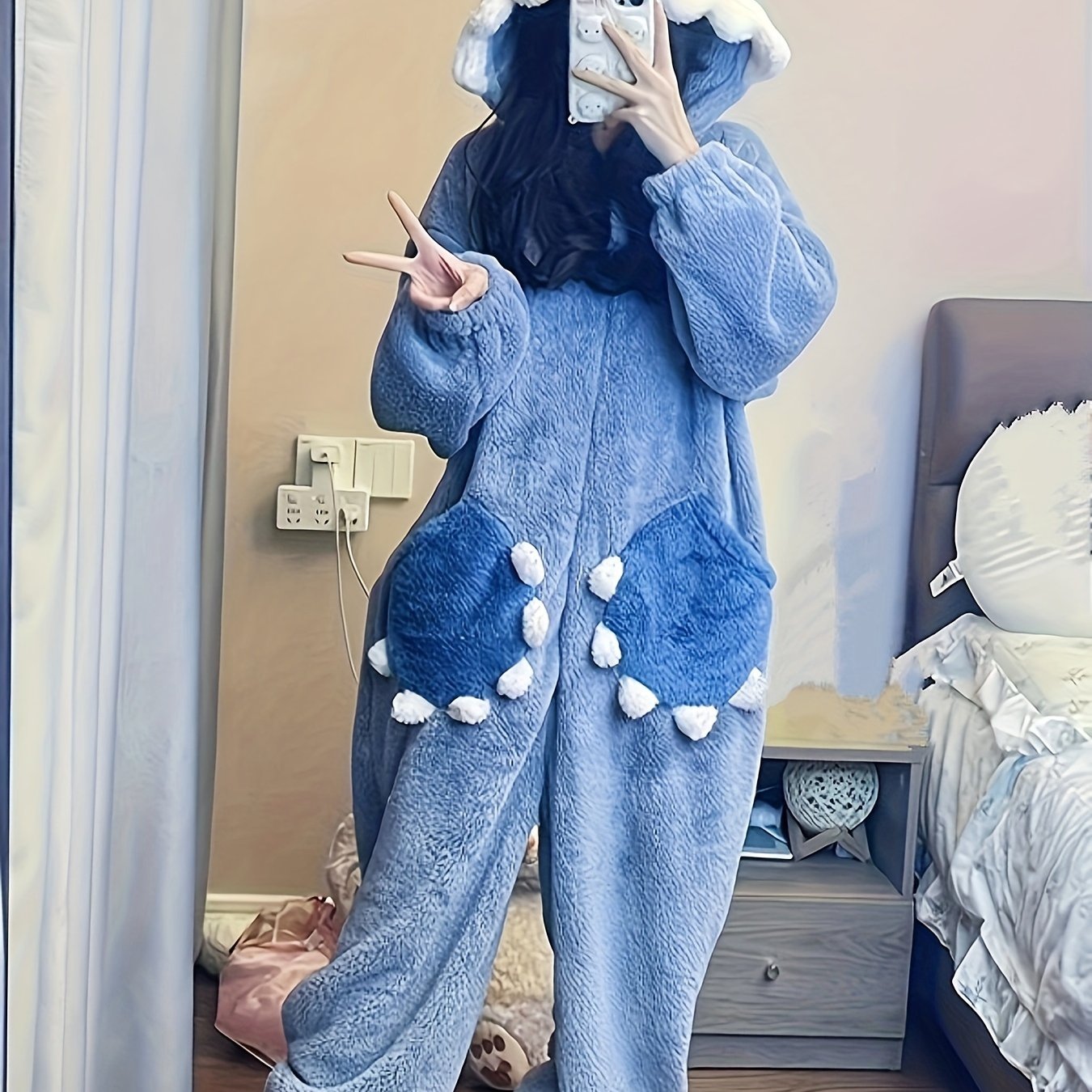 Cozy Shark Hoodie Jumpsuit - Perfect for Winter Lounging