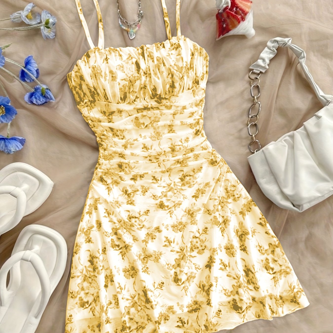 Elegant Floral Halter Dress for Every Season