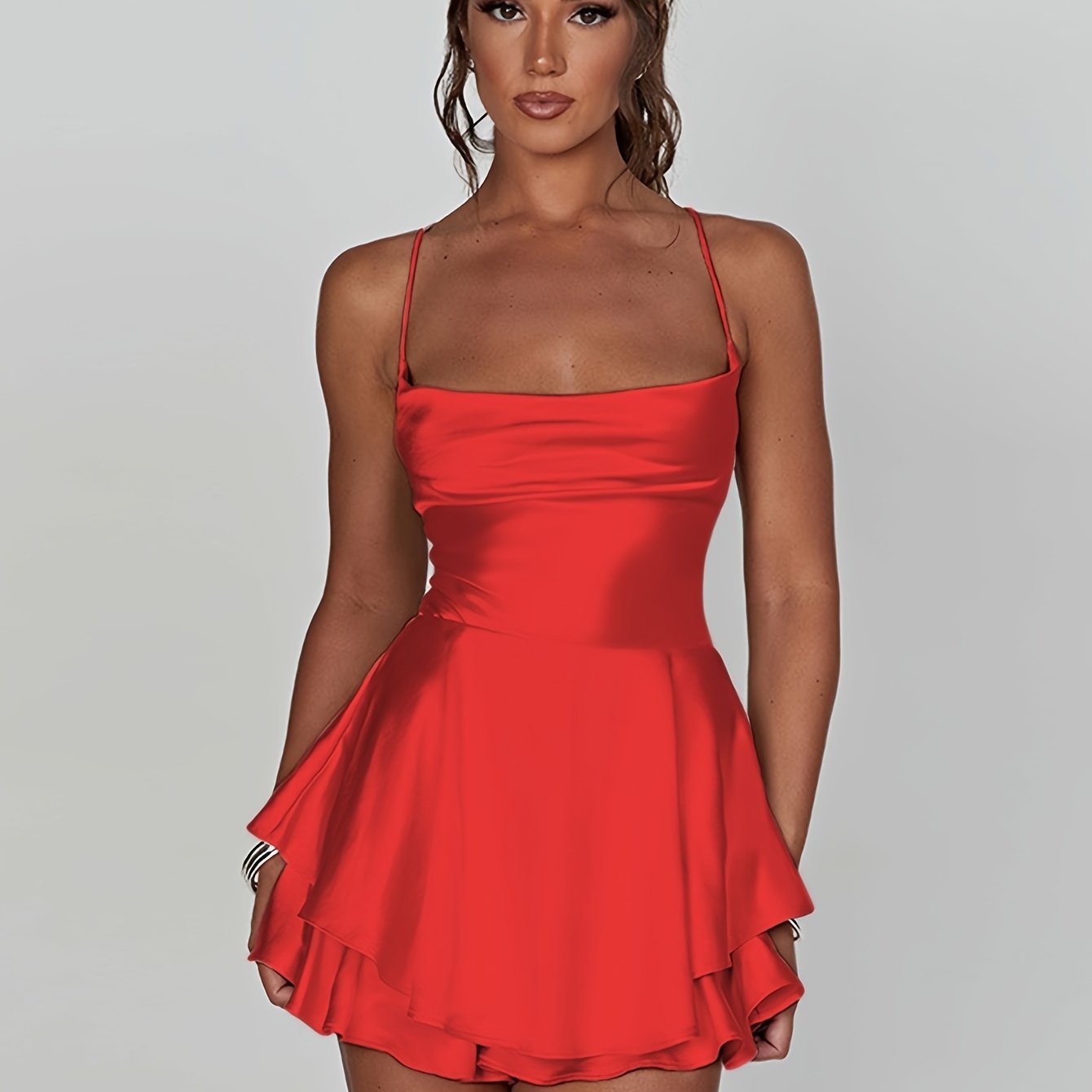 Elegant Backless Halter Dress with Flare Skirt