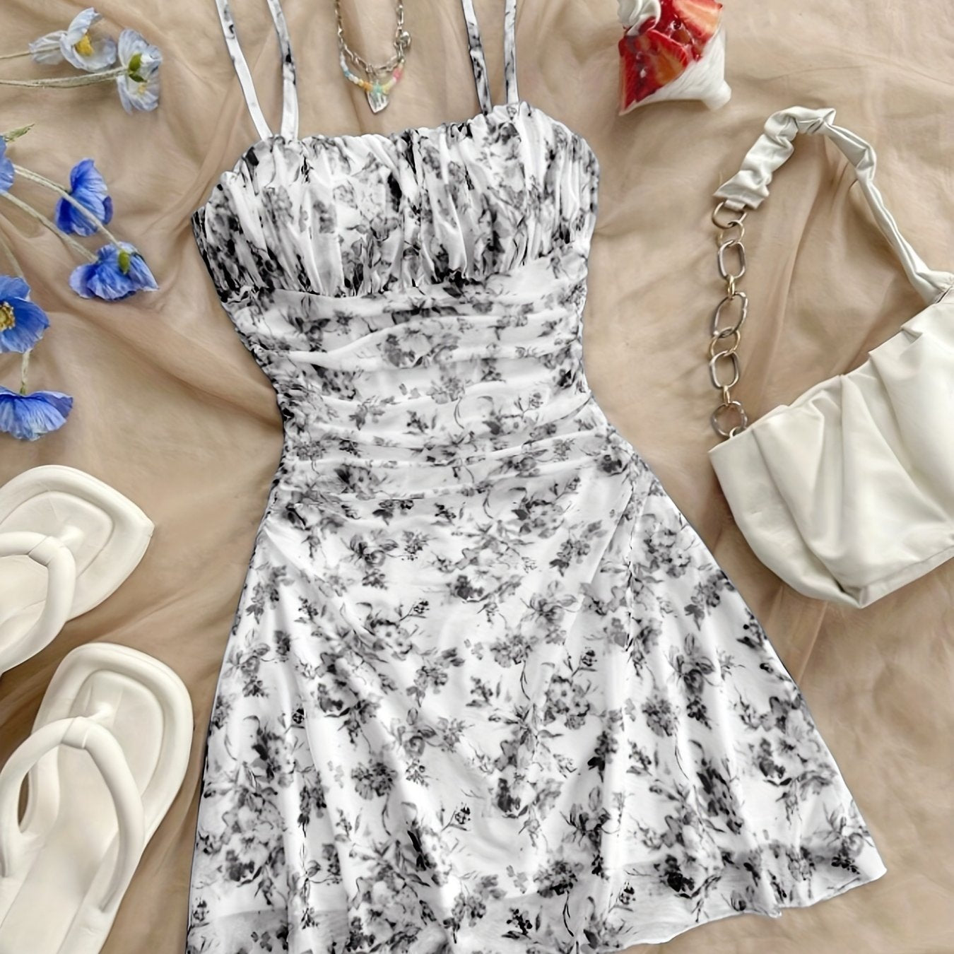 Elegant Floral Halter Dress for Every Season