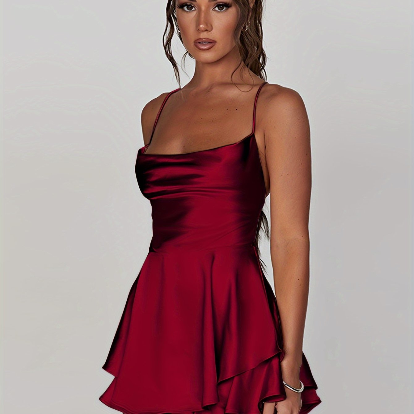 Elegant Backless Halter Dress with Flare Skirt