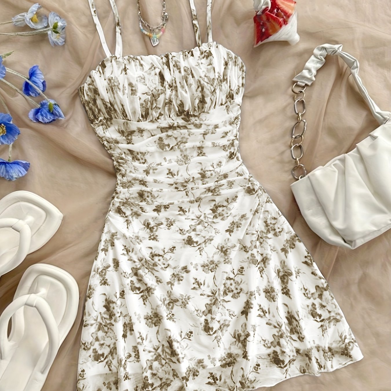 Elegant Floral Halter Dress for Every Season