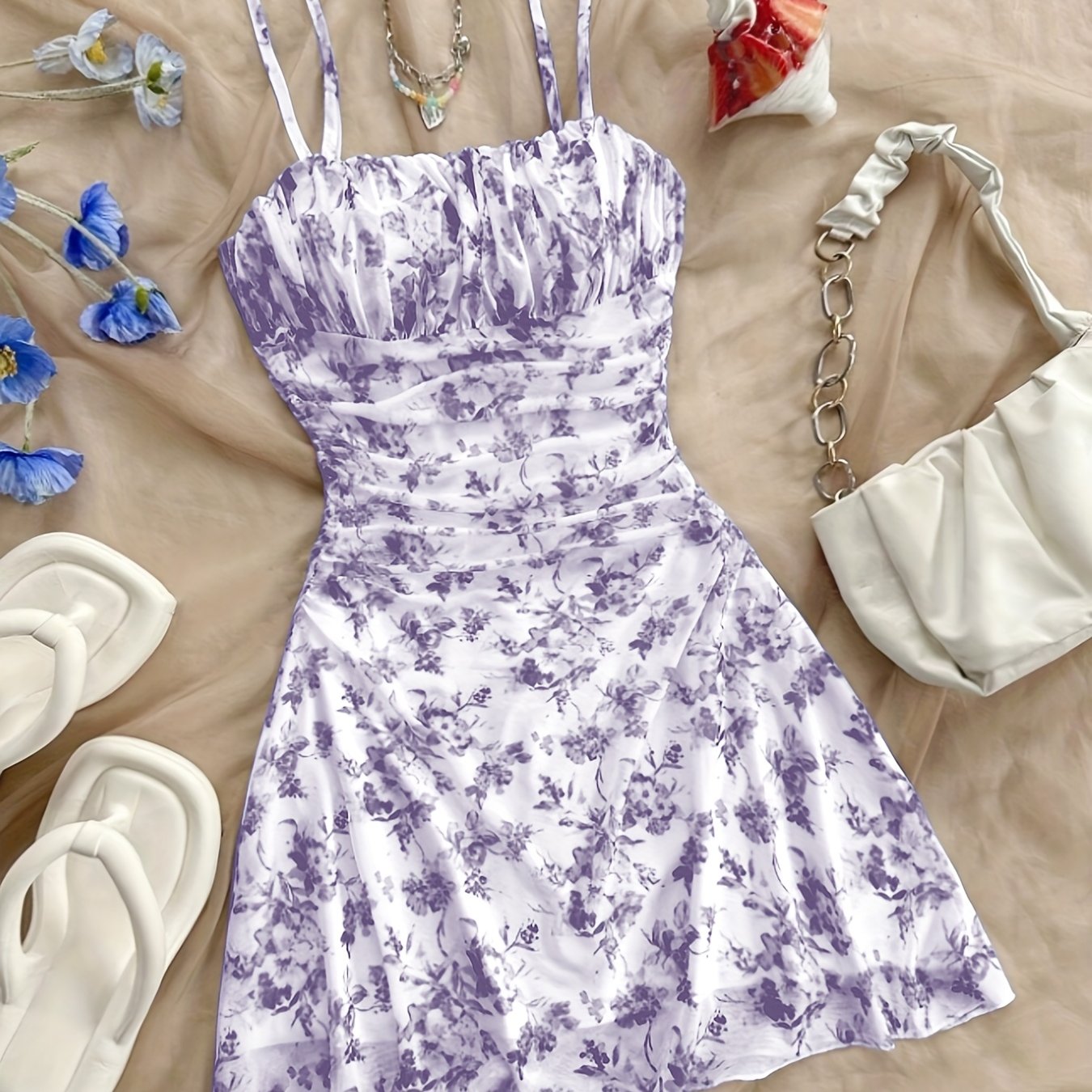 Elegant Floral Halter Dress for Every Season
